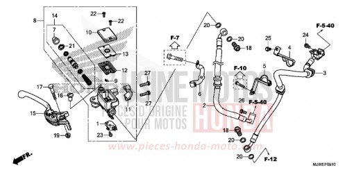 MAITRE-CYLINDRE DE FREIN AVANT CYLINDRE (CBR500RA) CBR500RAG de 2016